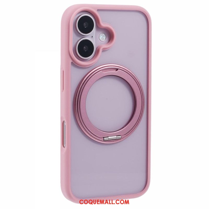 Coque iPhone 16 Support Intégré et Porte-Anneau Rotatif