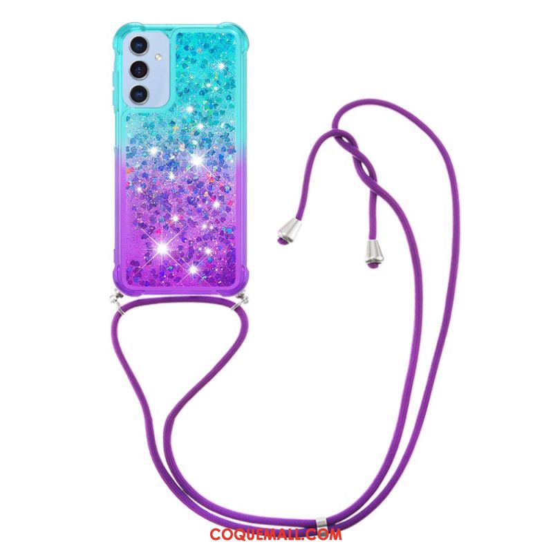 Coque à Cordon Samsung Galaxy A15 5G Dégradé Paillettes