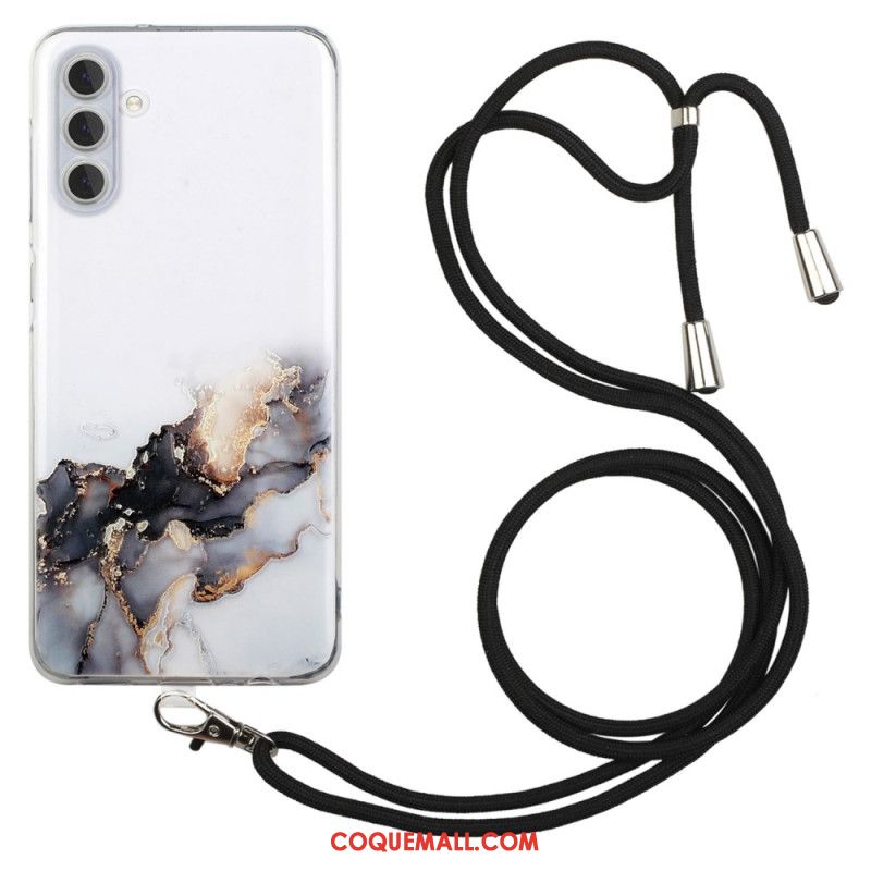 Coque à Cordon Samsung Galaxy A15 5G Marbre Aquarelle