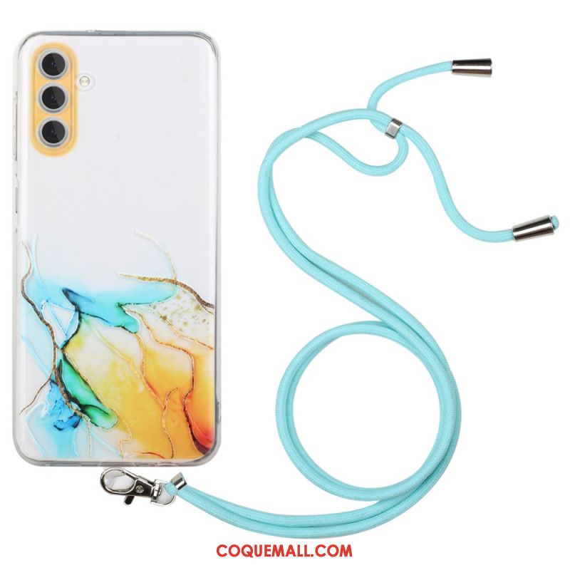 Coque à Cordon Samsung Galaxy A15 5G Marbre Aquarelle