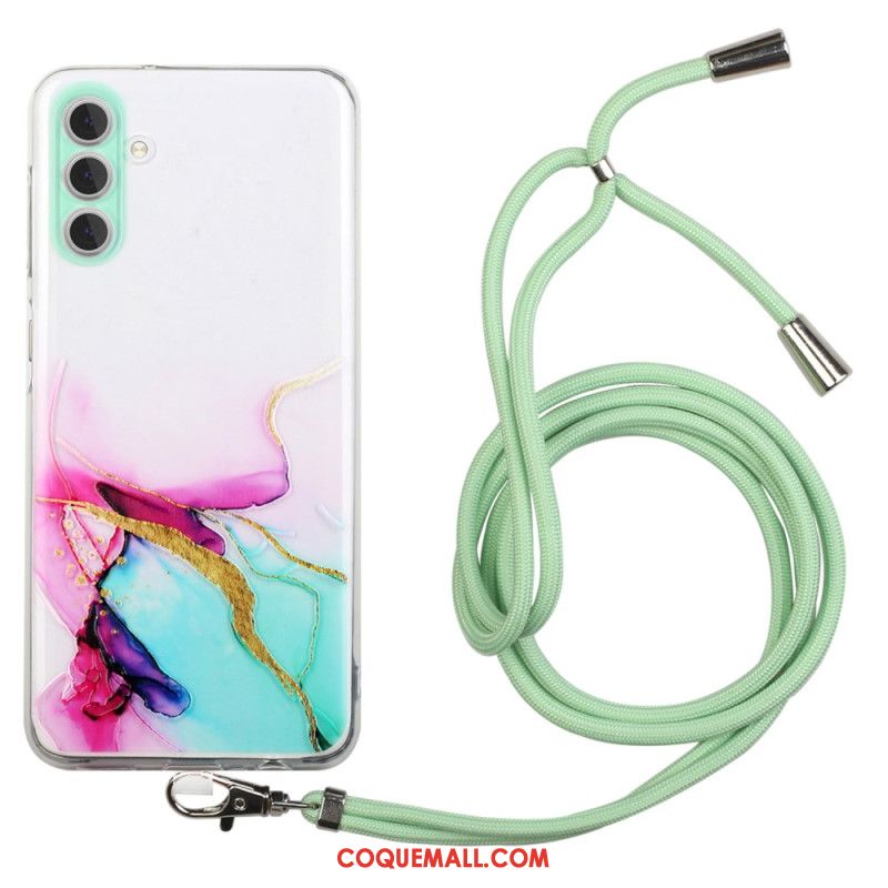 Coque à Cordon Samsung Galaxy A15 5G Marbre Aquarelle