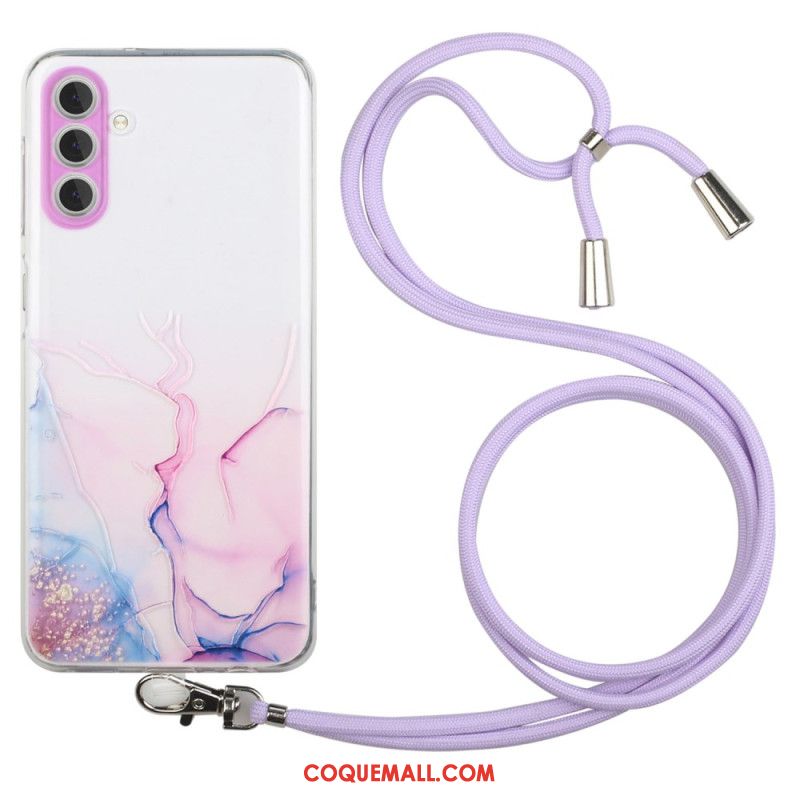 Coque à Cordon Samsung Galaxy A15 5G Marbre Aquarelle