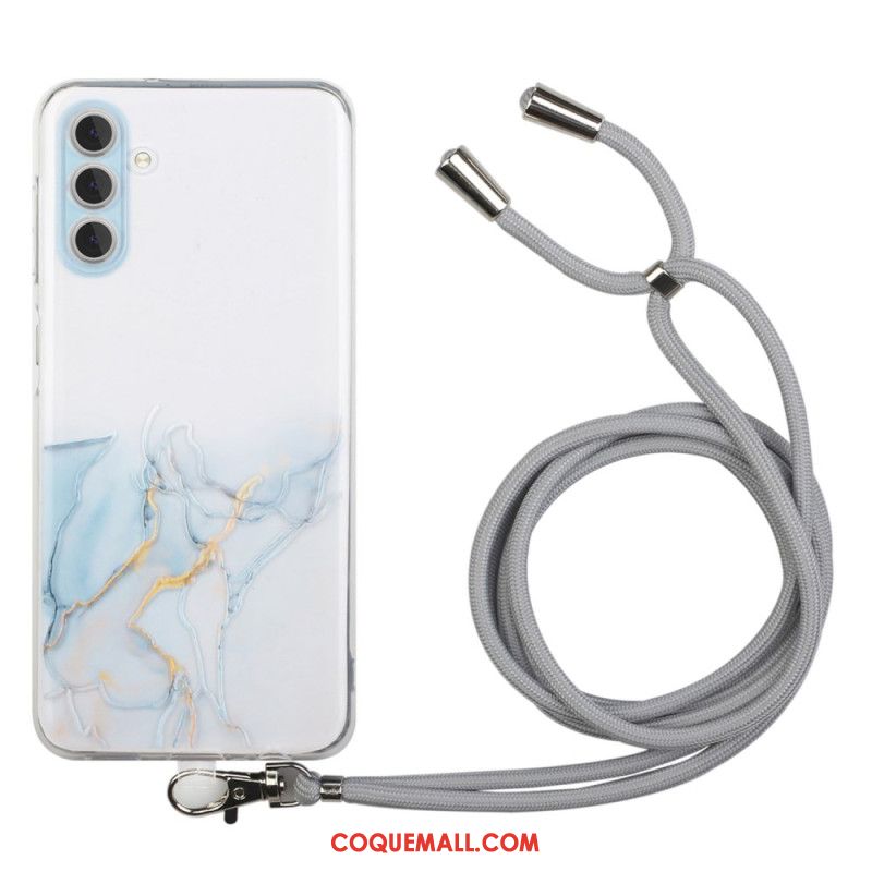 Coque à Cordon Samsung Galaxy S24 Plus Marbre Aquarelle