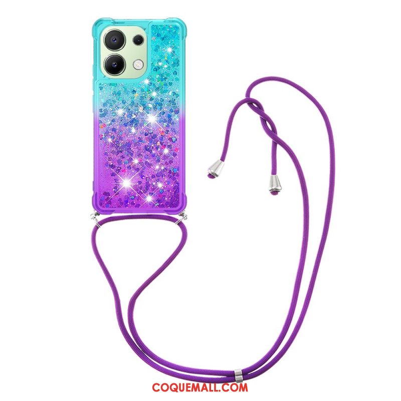 Coque à Cordon Xiaomi Redmi Note 13 4G Dégradé Paillettes