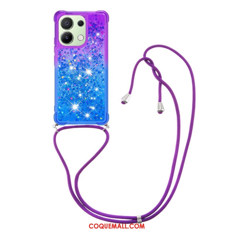 Coque à Cordon Xiaomi Redmi Note 13 4G Dégradé Paillettes