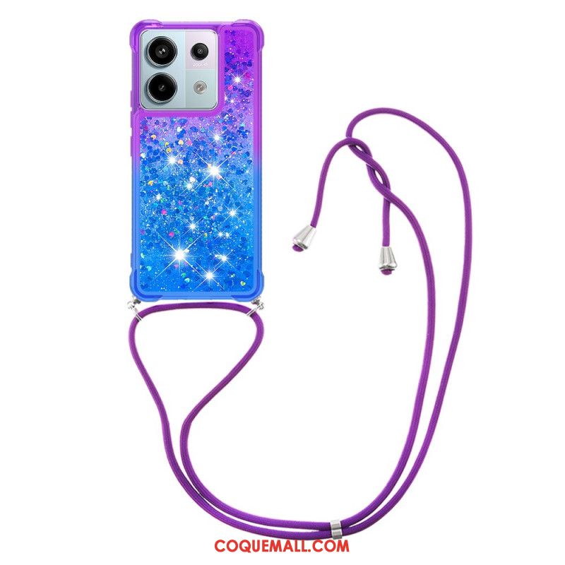 Coque à Cordon Xiaomi Redmi Note 13 Pro 5G / Poco X6 5G Dégradé Paillettes