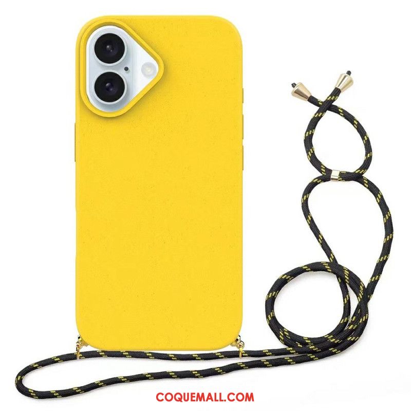 Coque à Cordon iPhone 16 Plus Paille de Blé