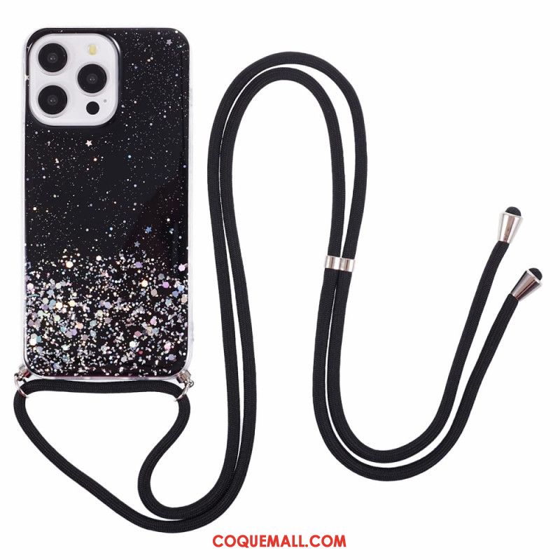 Coque à Cordon iPhone 16 Pro Max Paillettes