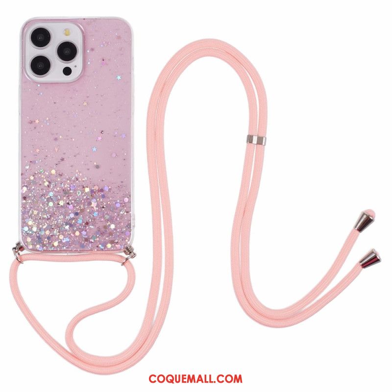 Coque à Cordon iPhone 16 Pro Max Paillettes