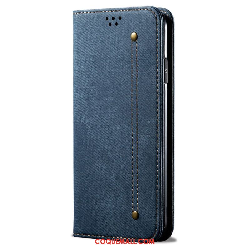 Flip Cover Huawei Nova 11 Pro Tissu Jeans