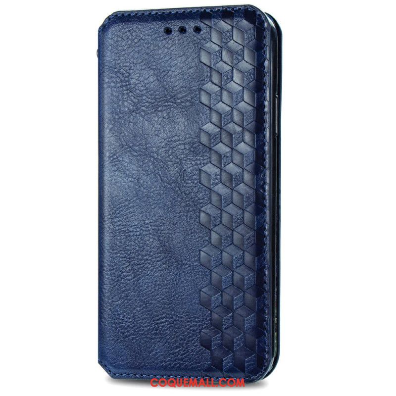 Flip Cover Huawei Pura 70 Effet Daim Frise Losanges