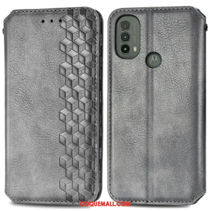 Flip Cover Moto E40 / E30 / E20 Effet Cuir Texture Diamant