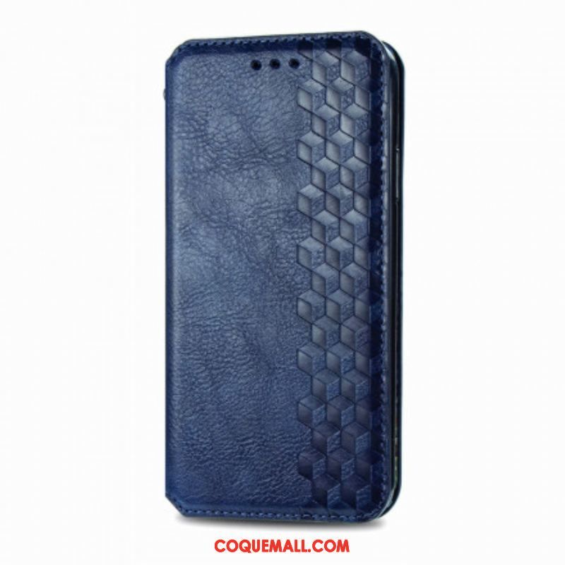 Flip Cover Motorola Edge 20 Lite Simili Cuir Texture Diamant