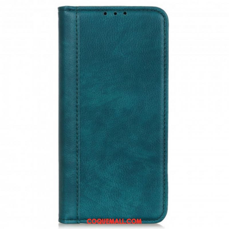 Flip Cover Motorola Edge 20 Lite Version Cuir Litchi Fendu