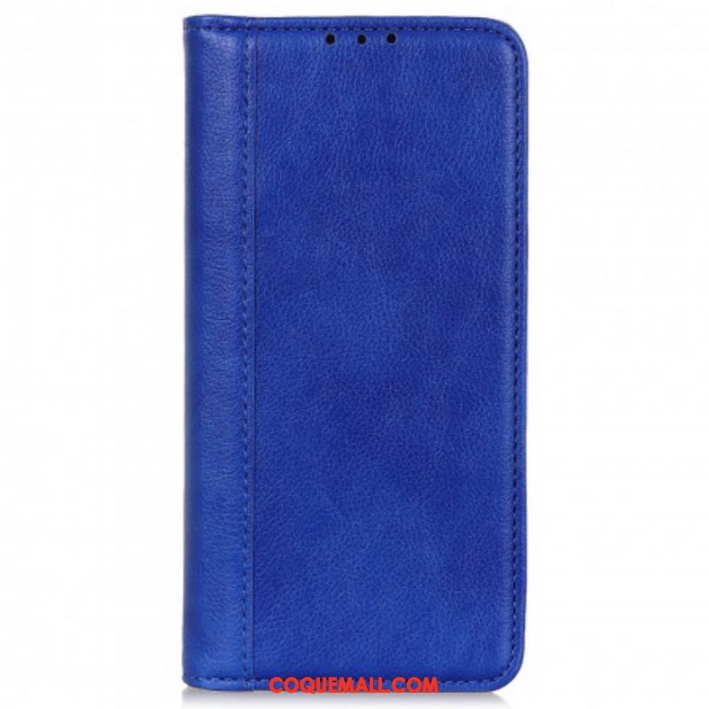 Flip Cover Motorola Edge 20 Lite Version Cuir Litchi Fendu