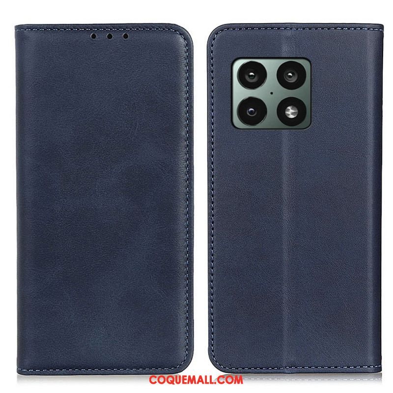 Flip Cover OnePlus 10 Pro 5G Cuir Fendu Élégance