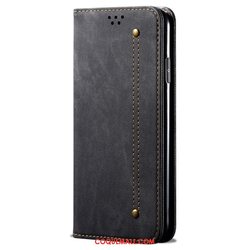 Flip Cover OnePlus 12R 5G Tissu Jeans