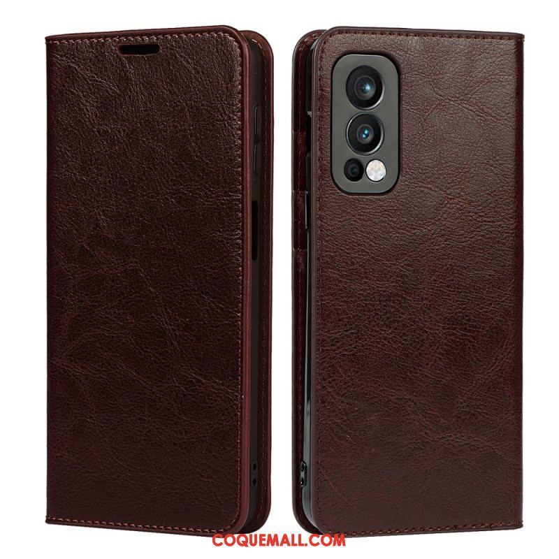 Flip Cover OnePlus Nord 2 5G Cuir Véritable