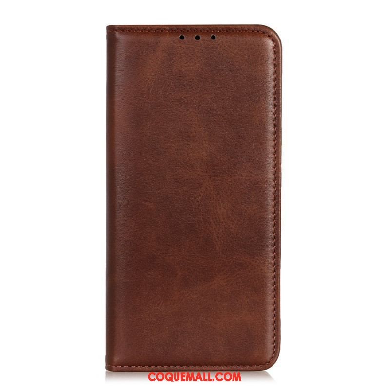 Flip Cover Oppo A74 4G Cuir Fendu Élégance