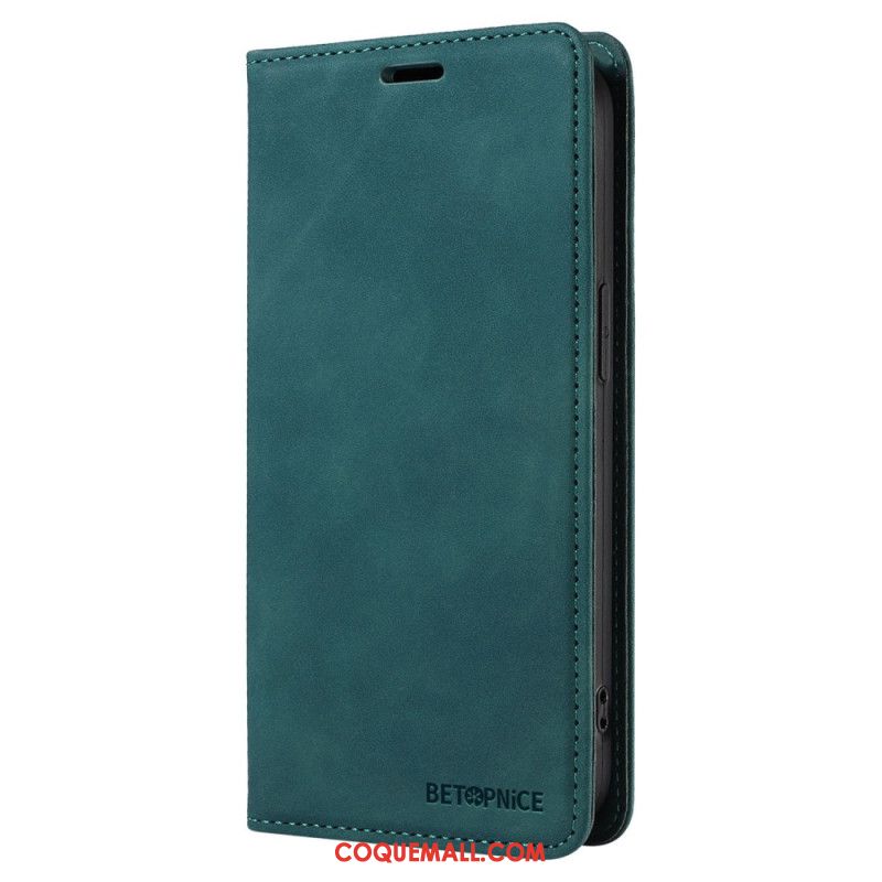 Flip Cover Oppo Reno 11 5G Blocage RFID Effet Daim BETOPNICE