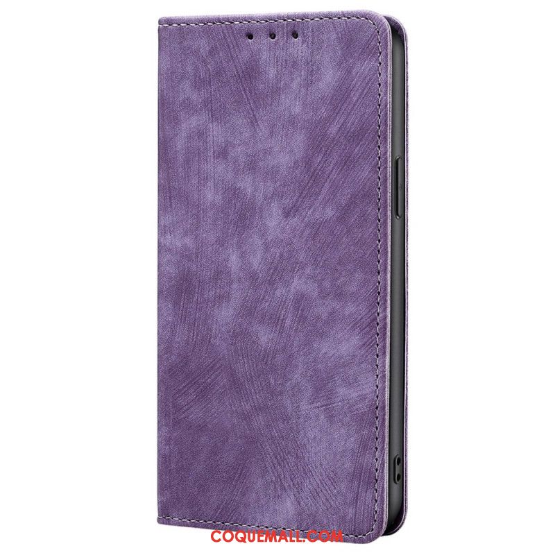 Flip Cover Oppo Reno 11F 5G Effet Daim avec Blocage RFID