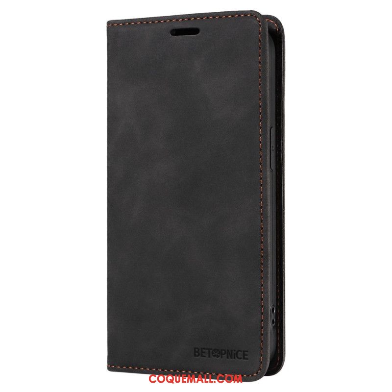 Flip Cover Oppo Reno 12 5G Blocage RFID Effet Daim BETOPNICE