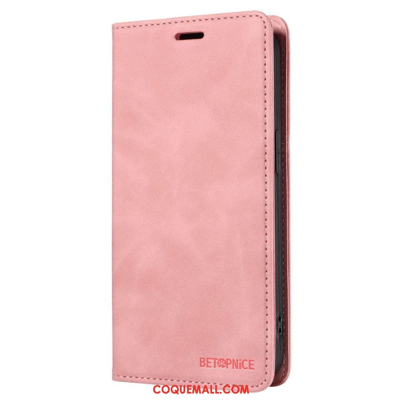 Flip Cover Oppo Reno 12 5G Blocage RFID Effet Daim BETOPNICE