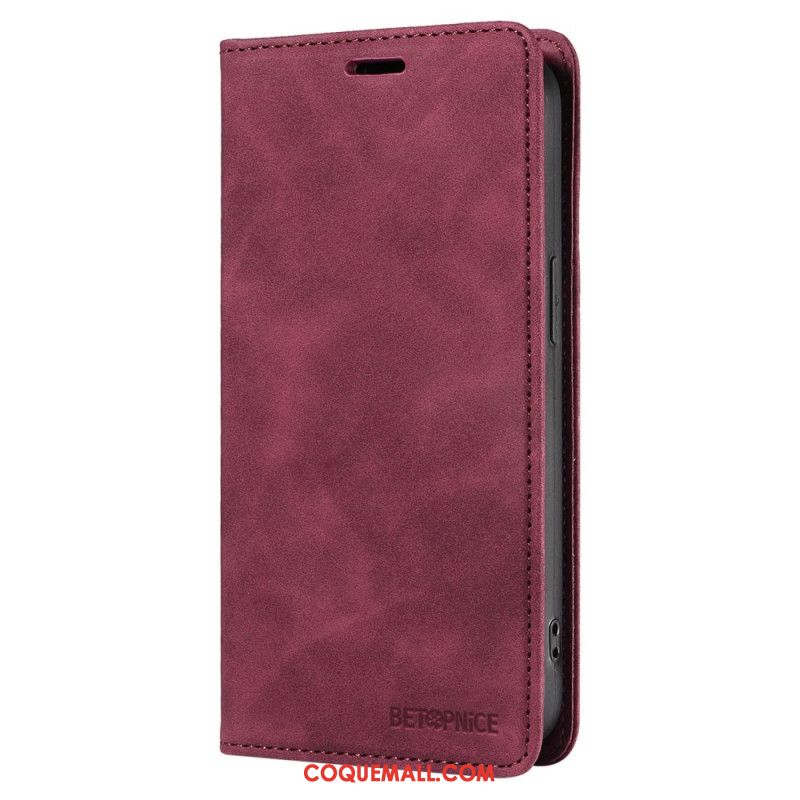 Flip Cover Oppo Reno 12 5G Blocage RFID Effet Daim BETOPNICE