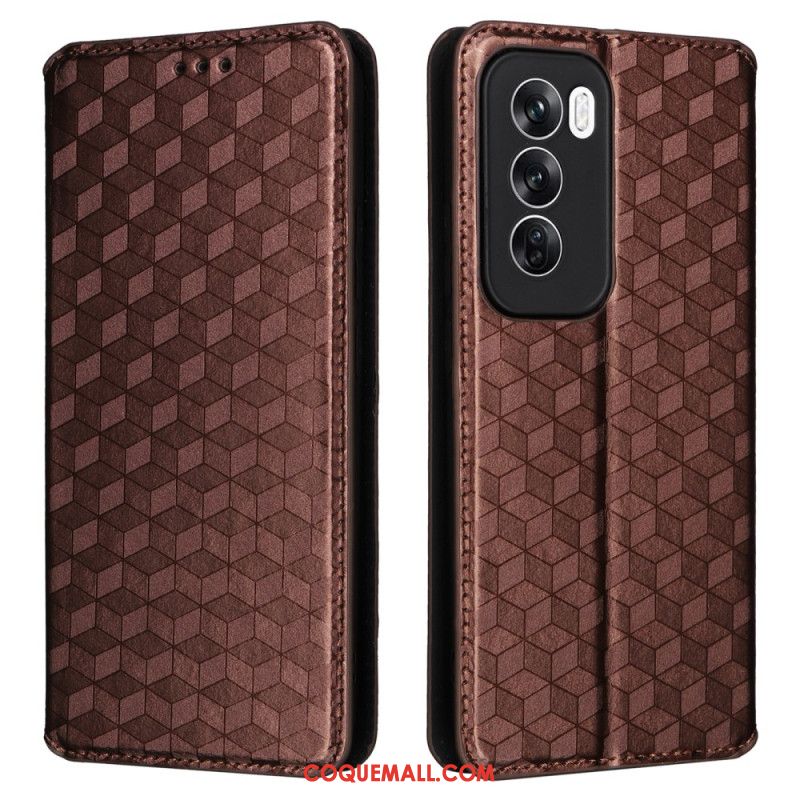 Flip Cover Oppo Reno 12 5G Losanges 3D