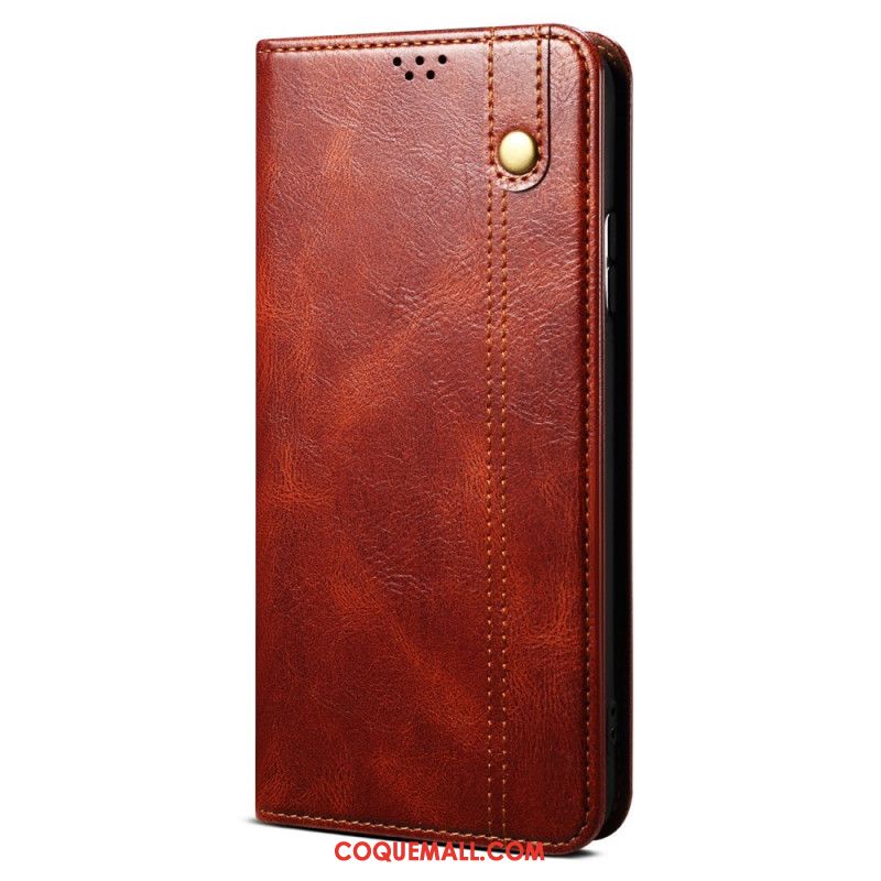 Flip Cover Oppo Reno 12 5G Simili Cuir Ciré