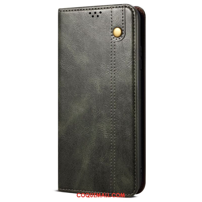 Flip Cover Oppo Reno 12 5G Simili Cuir Ciré