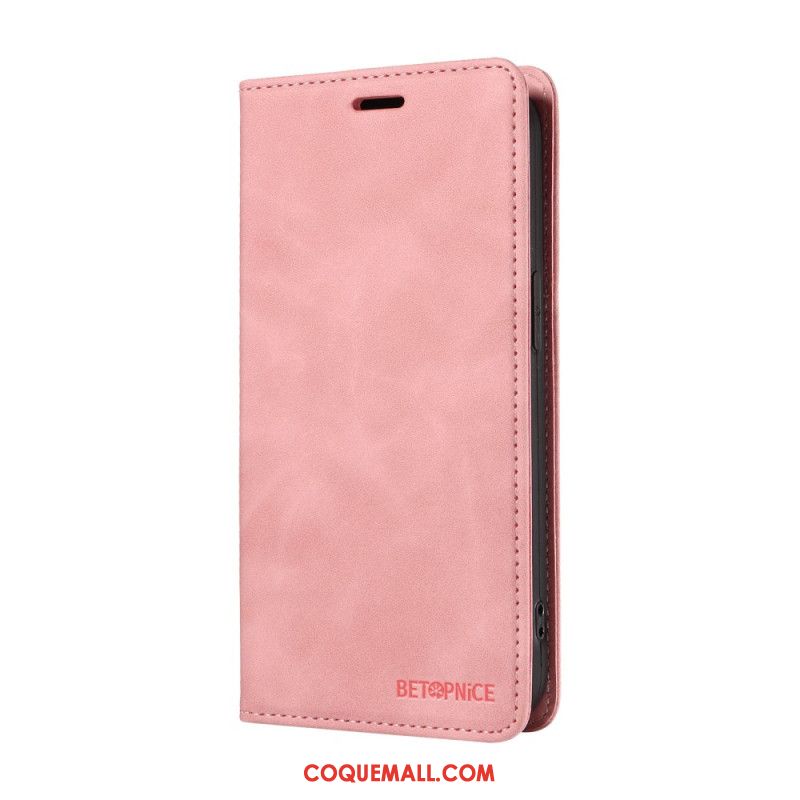 Flip Cover Oppo Reno 12F 5G Effet Daim avec Blocage RFID BETOPNICE