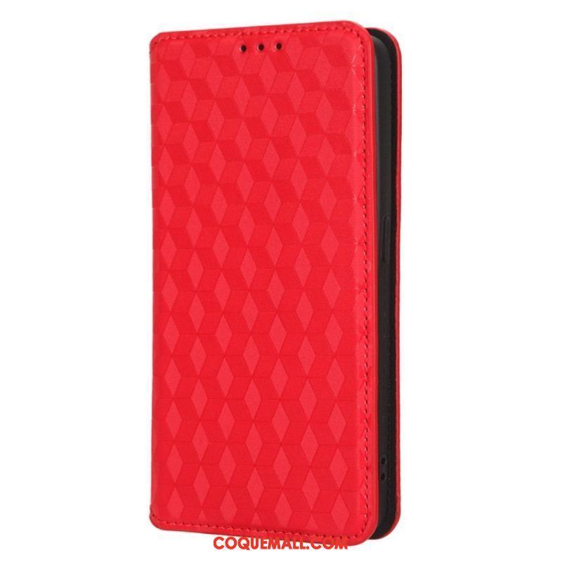 Flip Cover Oppo Reno 8 Effet Cuir Cubes 3D