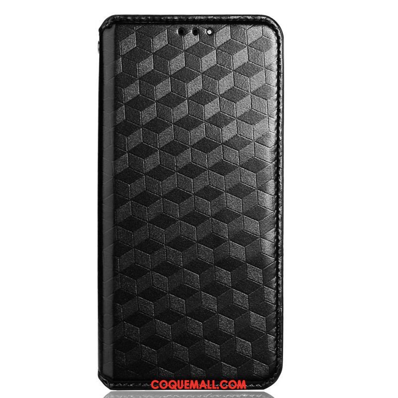 Flip Cover Oppo Reno 8 Pro Effet Cuir Cubes 3D