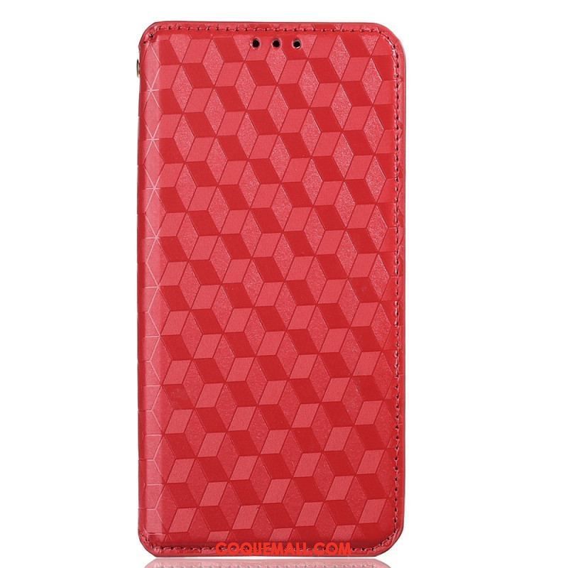 Flip Cover Oppo Reno 8 Pro Effet Cuir Cubes 3D