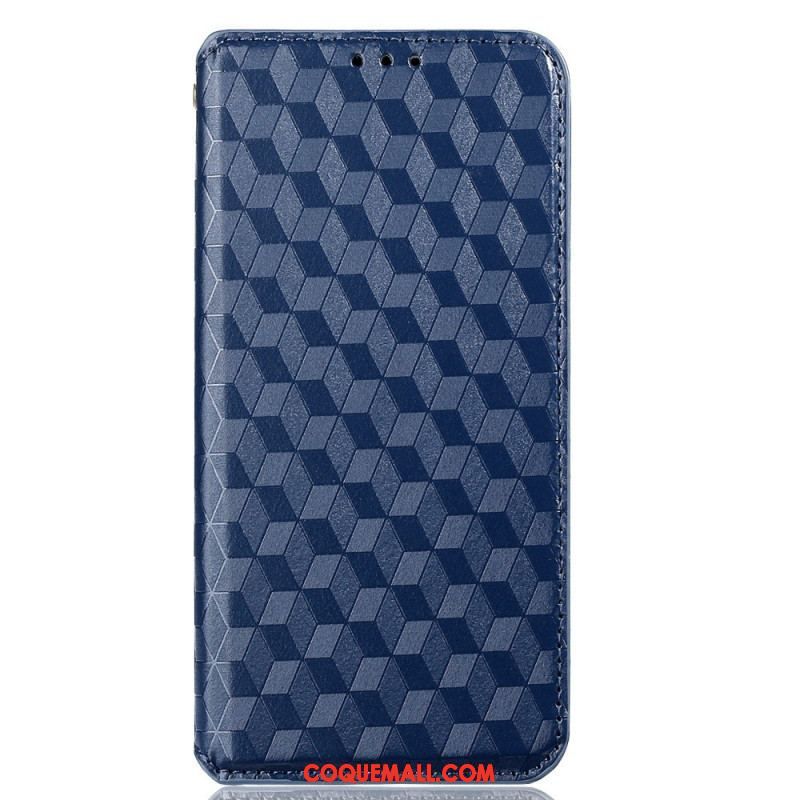 Flip Cover Oppo Reno 8 Pro Effet Cuir Cubes 3D