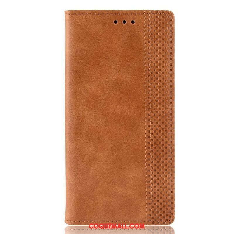 Flip Cover Samsung Galaxy A42 5G Effet Cuir Vintage Stylisé