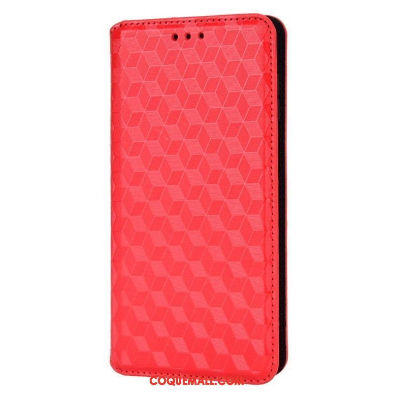 Flip Cover Samsung Galaxy M23 Effet Cuir Cubes 3D