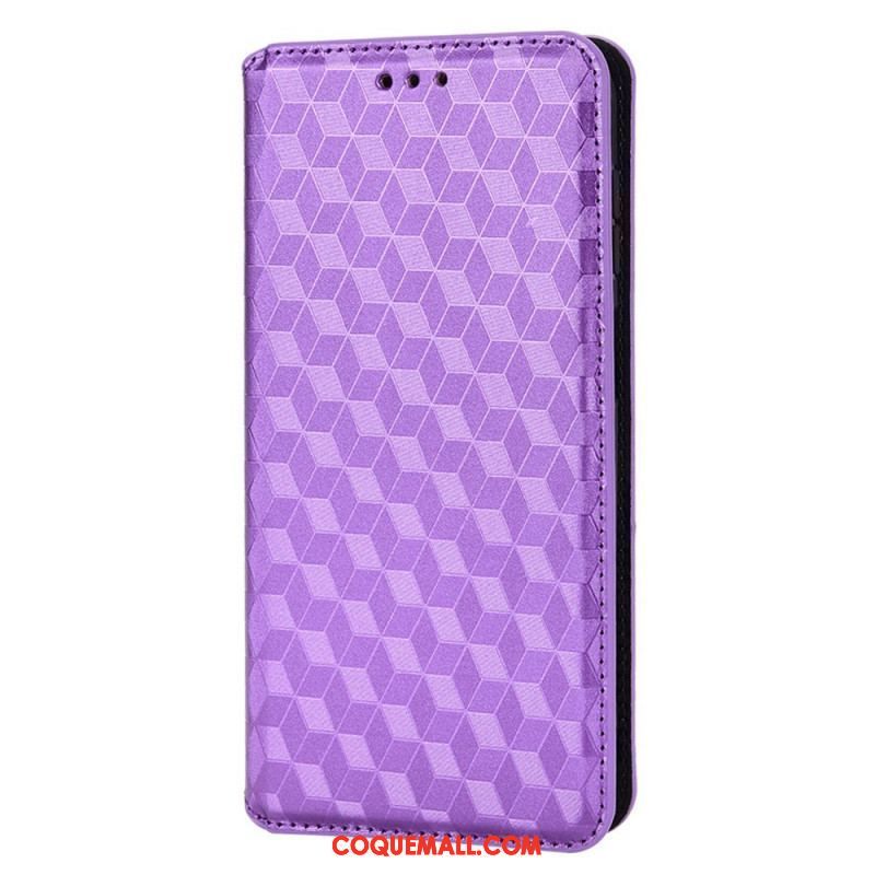 Flip Cover Samsung Galaxy M23 Effet Cuir Cubes 3D