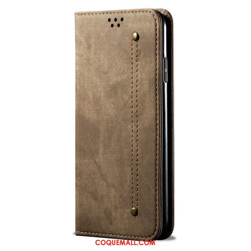 Flip Cover Samsung Galaxy M55 5G Tissu Jeans