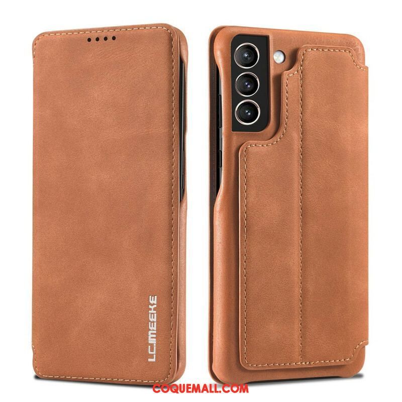 Flip Cover Samsung Galaxy S21 FE LC.IMEEKE Effet Cuir