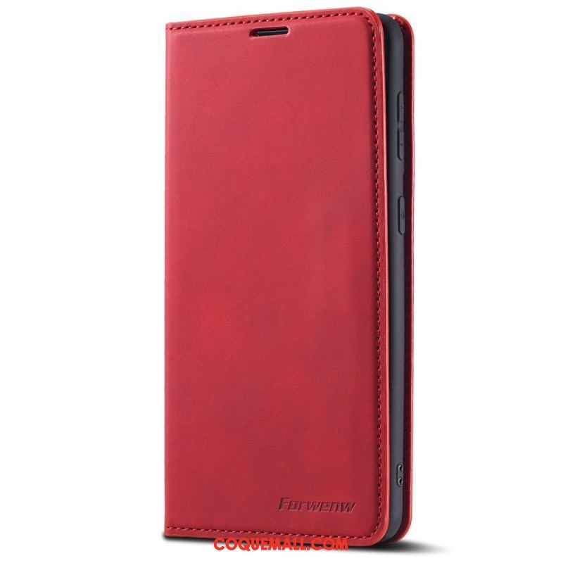 Flip Cover Samsung Galaxy S22 5G Effet Cuir FORWENW