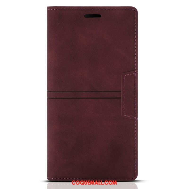 Flip Cover Samsung Galaxy S22 5G Style Cuir Couture Fermoir Magnétique