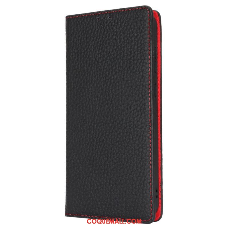 Flip Cover Samsung Galaxy S24 FE Cuir Texture Litchi