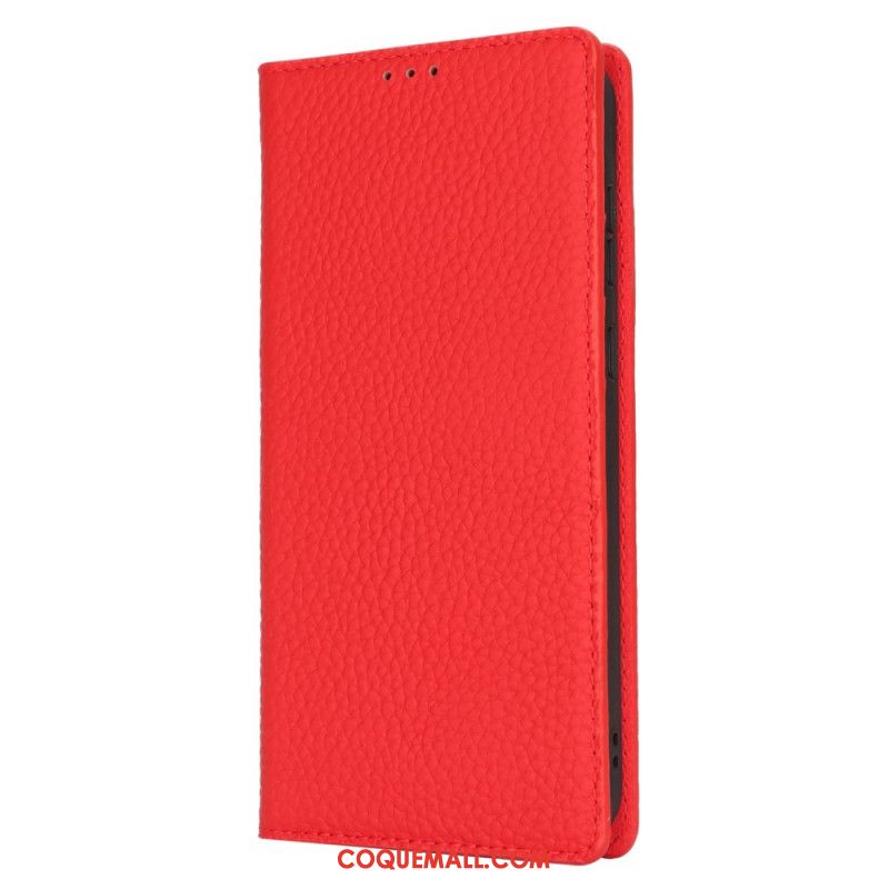 Flip Cover Samsung Galaxy S24 FE Cuir Texture Litchi