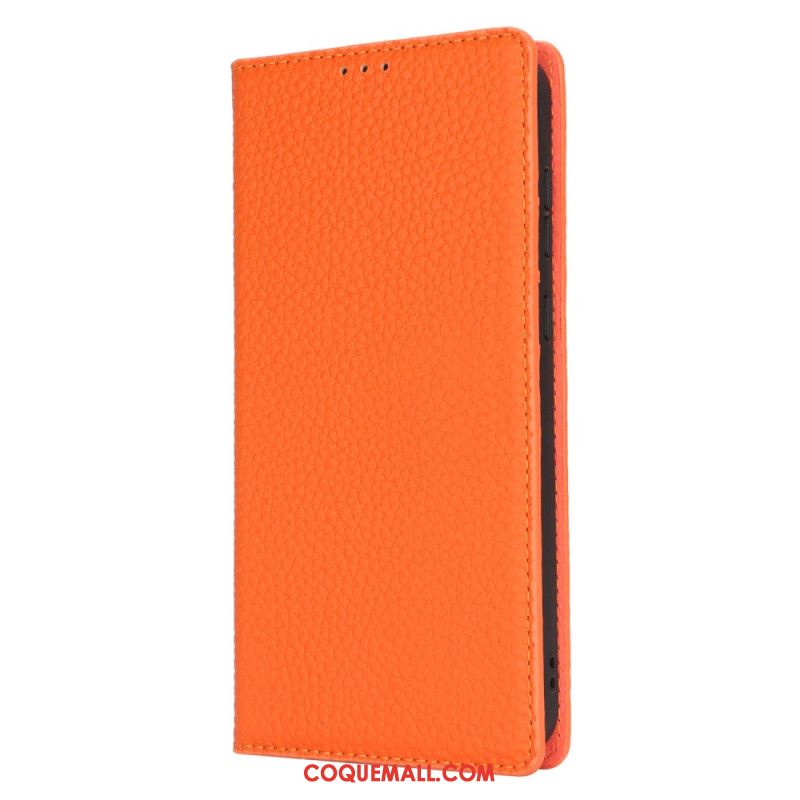 Flip Cover Samsung Galaxy S24 FE Cuir Texture Litchi