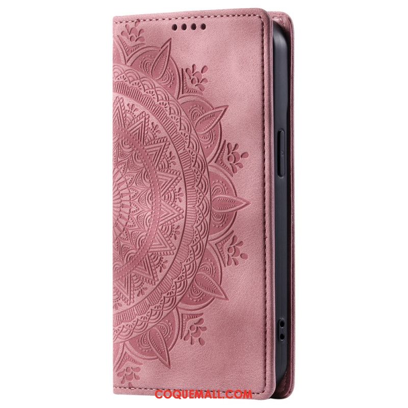 Flip Cover Samsung Galaxy S24 FE Effet Daim Mandala