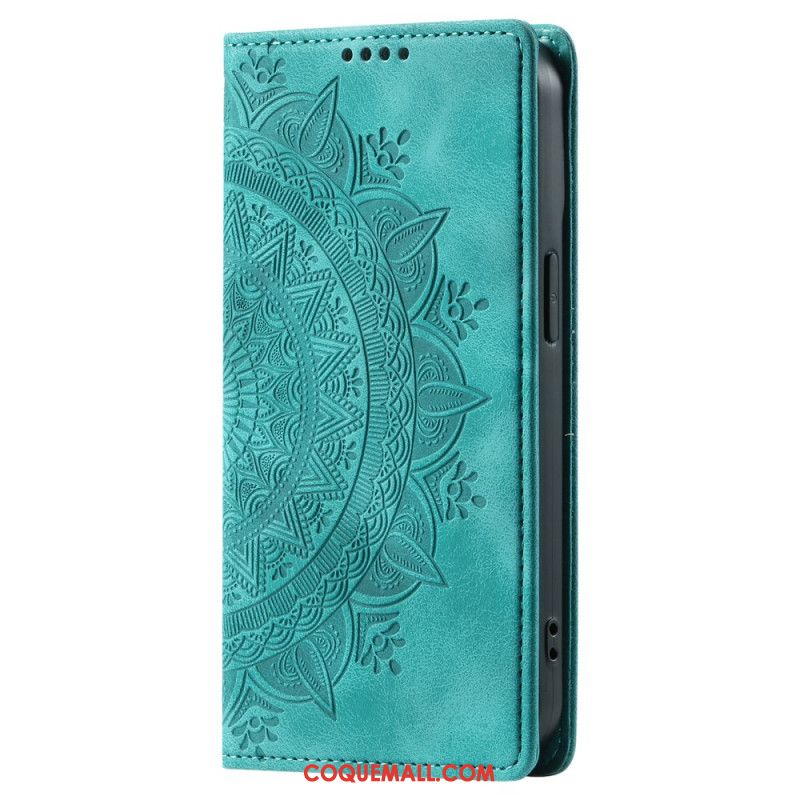 Flip Cover Samsung Galaxy S24 FE Effet Daim Mandala