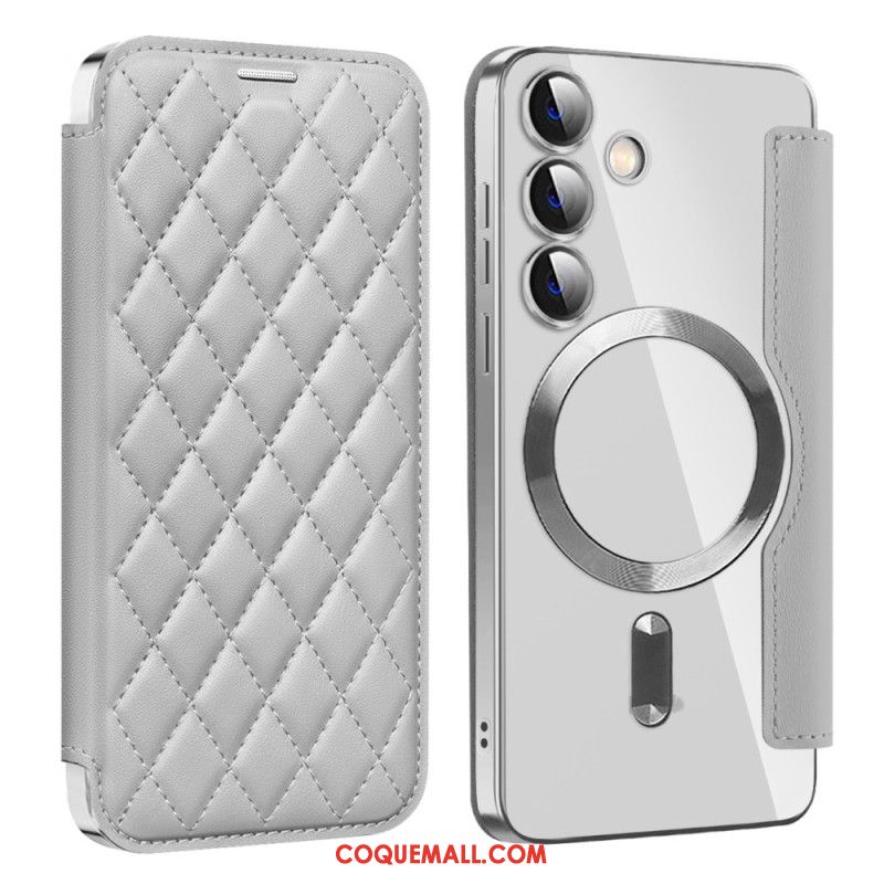 Flip Cover Samsung Galaxy S24 Plus 5G Matelassée Compatible MagSafe