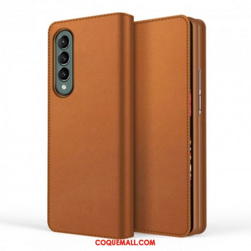 Flip Cover Samsung Galaxy Z Fold 3 5G Skin-Touch Cuir Fendu